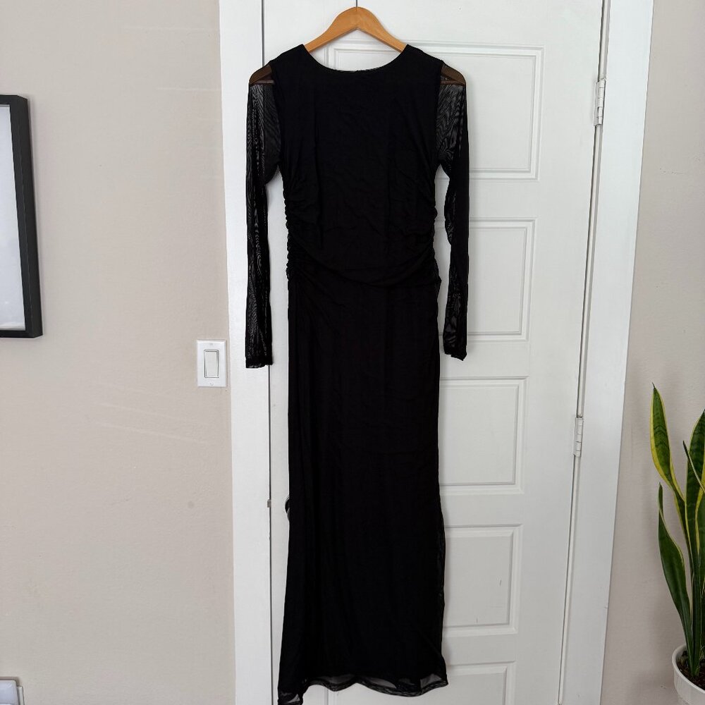 Sheer Bodycon Rouched maxi dress